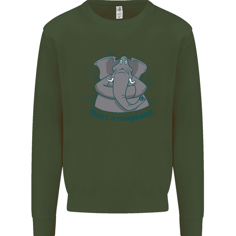 Irrelephant Funny Elephant Mens Sweatshirt Jumper Forest Green