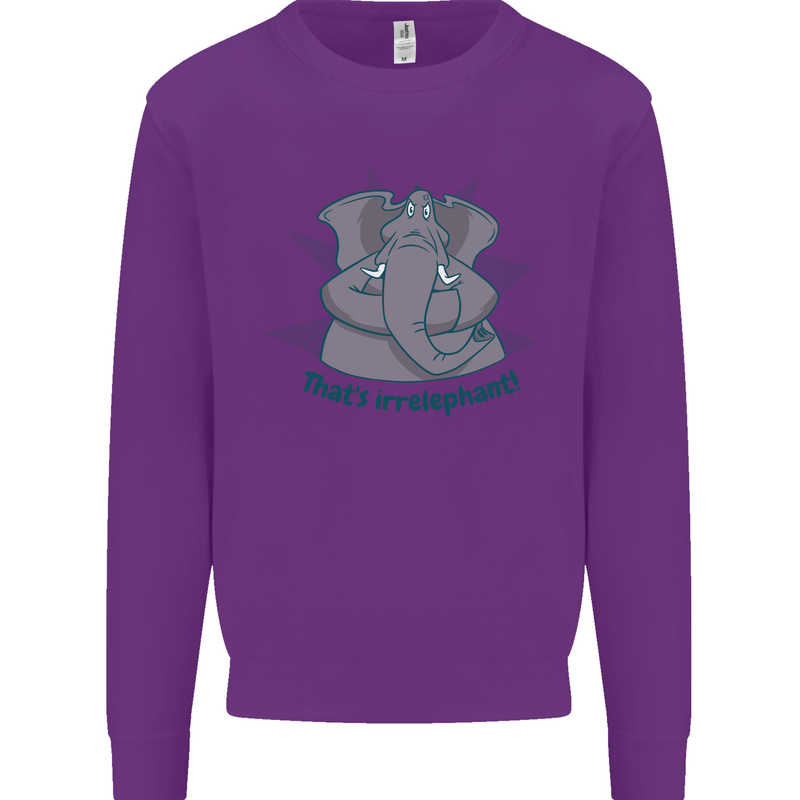 Irrelephant Funny Elephant Mens Sweatshirt Jumper Purple