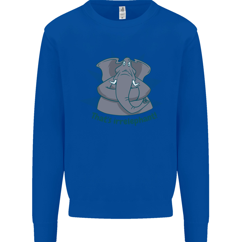 Irrelephant Funny Elephant Mens Sweatshirt Jumper Royal Blue
