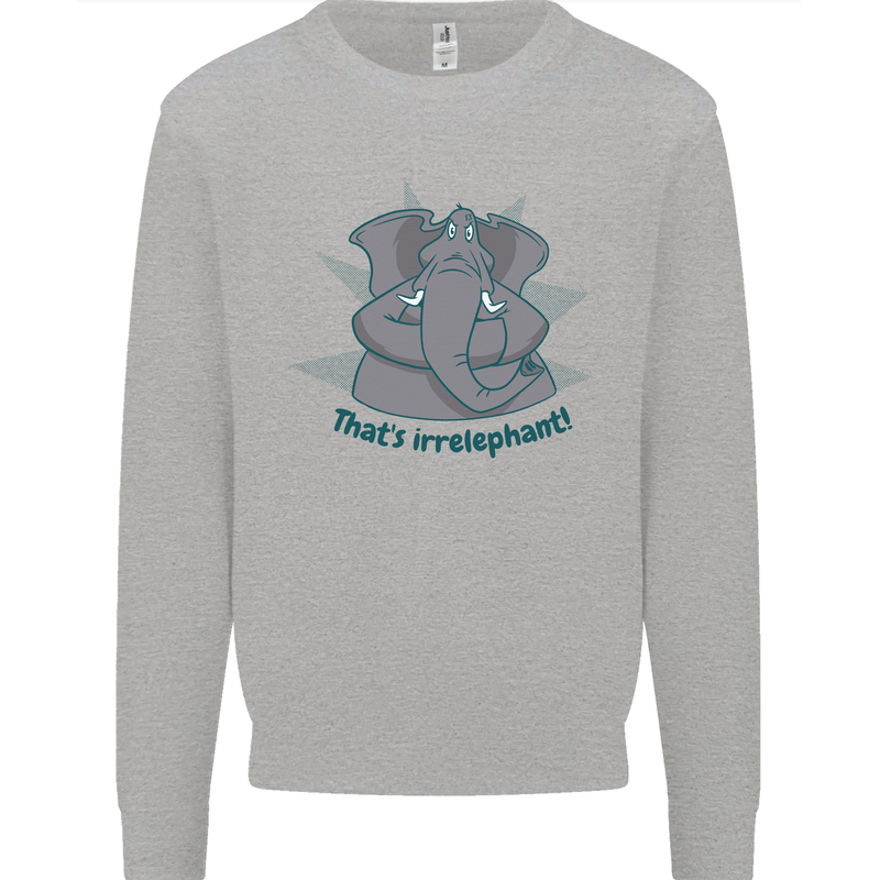 Irrelephant Funny Elephant Mens Sweatshirt Jumper Sports Grey