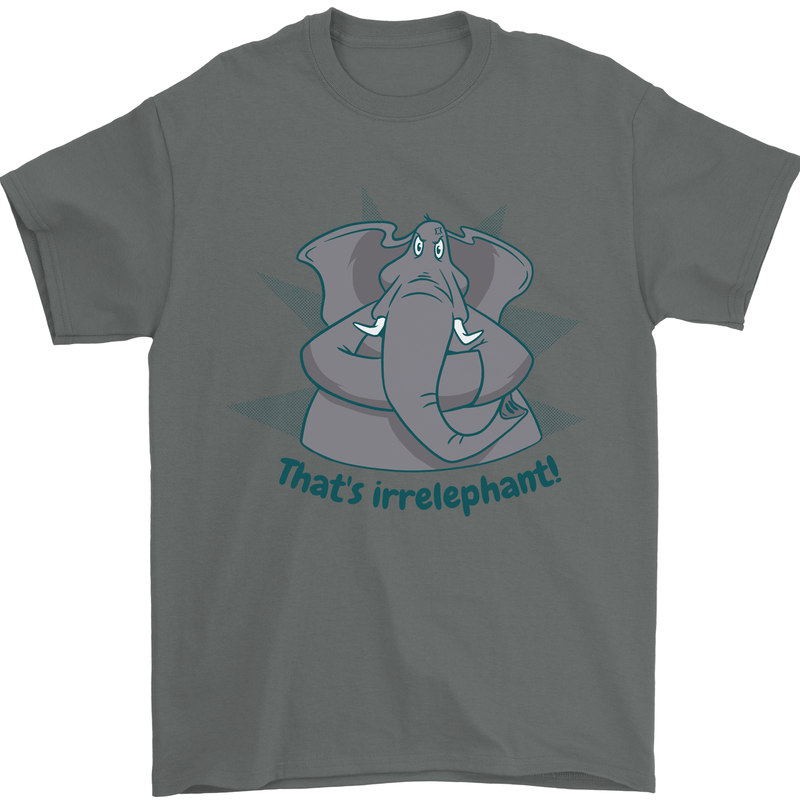 Irrelephant Funny Elephant Mens T-Shirt 100% Cotton Charcoal