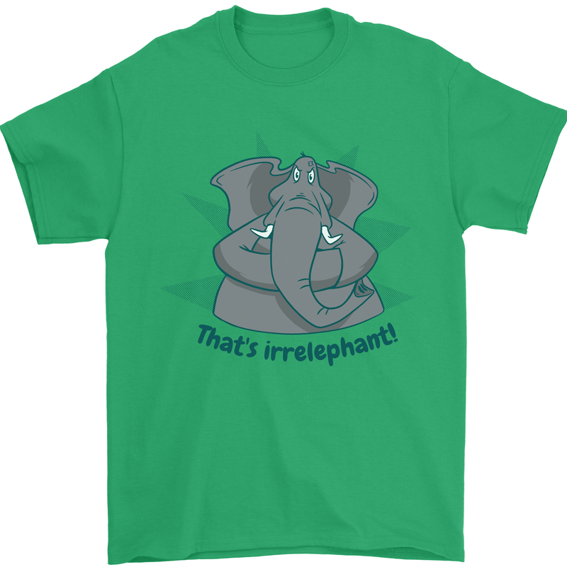 Irrelephant Funny Elephant Mens T-Shirt 100% Cotton Irish Green