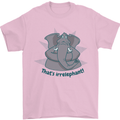 Irrelephant Funny Elephant Mens T-Shirt 100% Cotton Light Pink