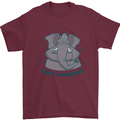 Irrelephant Funny Elephant Mens T-Shirt 100% Cotton Maroon