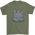 Irrelephant Funny Elephant Mens T-Shirt 100% Cotton Military Green