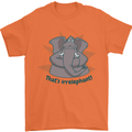Irrelephant Funny Elephant Mens T-Shirt 100% Cotton Orange