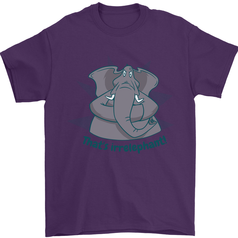 Irrelephant Funny Elephant Mens T-Shirt 100% Cotton Purple