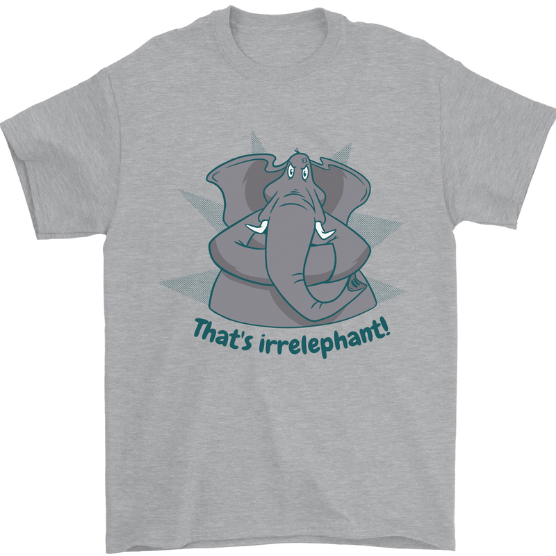 Irrelephant Funny Elephant Mens T-Shirt 100% Cotton Sports Grey