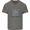 Irrelephant Funny Elephant Mens V-Neck Cotton T-Shirt Charcoal