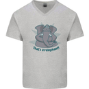 Irrelephant Funny Elephant Mens V-Neck Cotton T-Shirt Sports Grey