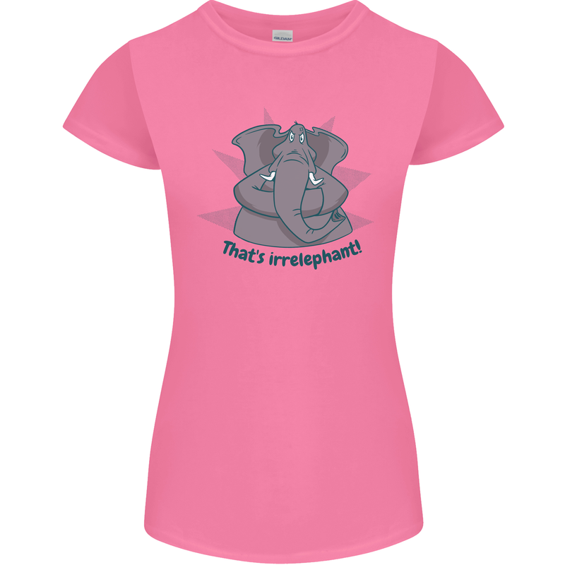 Irrelephant Funny Elephant Womens Petite Cut T-Shirt Azalea