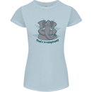 Irrelephant Funny Elephant Womens Petite Cut T-Shirt Light Blue