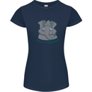 Irrelephant Funny Elephant Womens Petite Cut T-Shirt Navy Blue