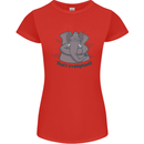 Irrelephant Funny Elephant Womens Petite Cut T-Shirt Red