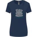 Irrelephant Funny Elephant Womens Wider Cut T-Shirt Navy Blue