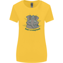 Irrelephant Funny Elephant Womens Wider Cut T-Shirt Yellow