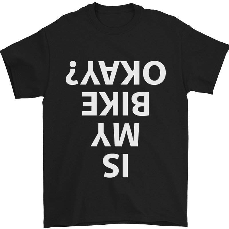 a black t - shirt with the words okay, bike, waw, 12