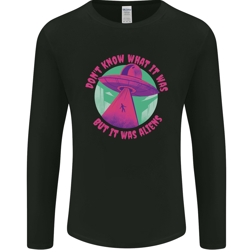 It Was Aliens UFO Mens Long Sleeve T-Shirt Black