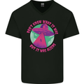 It Was Aliens UFO Mens V-Neck Cotton T-Shirt Black