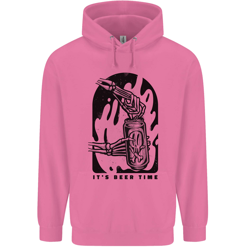 It's Beer Time Skeleton Hand Skull Childrens Kids Hoodie Azalea