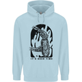 It's Beer Time Skeleton Hand Skull Childrens Kids Hoodie Light Blue
