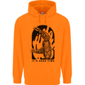 It's Beer Time Skeleton Hand Skull Childrens Kids Hoodie Orange