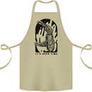 It's Beer Time Skeleton Hand Skull Cotton Apron 100% Organic Khaki