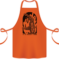 It's Beer Time Skeleton Hand Skull Cotton Apron 100% Organic Orange