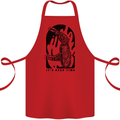 It's Beer Time Skeleton Hand Skull Cotton Apron 100% Organic Red