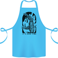 It's Beer Time Skeleton Hand Skull Cotton Apron 100% Organic Turquoise