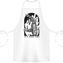 It's Beer Time Skeleton Hand Skull Cotton Apron 100% Organic White