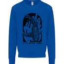 It's Beer Time Skeleton Hand Skull Kids Sweatshirt Jumper Royal Blue