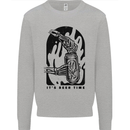 It's Beer Time Skeleton Hand Skull Kids Sweatshirt Jumper Sports Grey