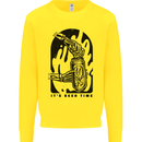 It's Beer Time Skeleton Hand Skull Kids Sweatshirt Jumper Yellow