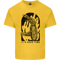 It's Beer Time Skeleton Hand Skull Kids T-Shirt Childrens Yellow
