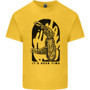 It's Beer Time Skeleton Hand Skull Kids T-Shirt Childrens Yellow