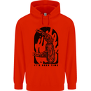 It's Beer Time Skeleton Hand Skull Mens 80% Cotton Hoodie Bright Red