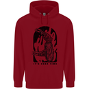 It's Beer Time Skeleton Hand Skull Mens 80% Cotton Hoodie Red