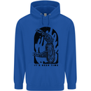 It's Beer Time Skeleton Hand Skull Mens 80% Cotton Hoodie Royal Blue