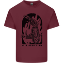 It's Beer Time Skeleton Hand Skull Mens Cotton T-Shirt Tee Top Maroon