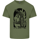 It's Beer Time Skeleton Hand Skull Mens Cotton T-Shirt Tee Top Military Green