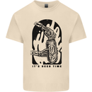 It's Beer Time Skeleton Hand Skull Mens Cotton T-Shirt Tee Top Natural