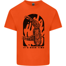 It's Beer Time Skeleton Hand Skull Mens Cotton T-Shirt Tee Top Orange