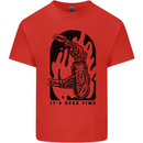 It's Beer Time Skeleton Hand Skull Mens Cotton T-Shirt Tee Top Red