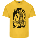It's Beer Time Skeleton Hand Skull Mens Cotton T-Shirt Tee Top Yellow