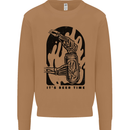It's Beer Time Skeleton Hand Skull Mens Sweatshirt Jumper Caramel Latte
