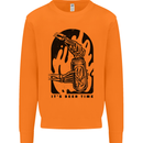 It's Beer Time Skeleton Hand Skull Mens Sweatshirt Jumper Orange