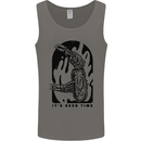 It's Beer Time Skeleton Hand Skull Mens Vest Tank Top Charcoal