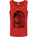 It's Beer Time Skeleton Hand Skull Mens Vest Tank Top Red