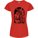 It's Beer Time Skeleton Hand Skull Womens Petite Cut T-Shirt Red